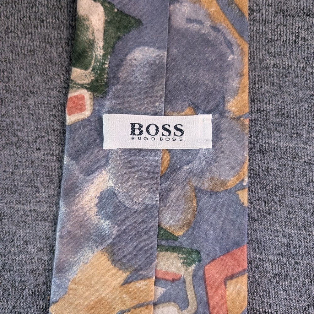 Vintage Hugo Boss Geometric Watercolour Pattern, 57.5" - Picture 3 of 4